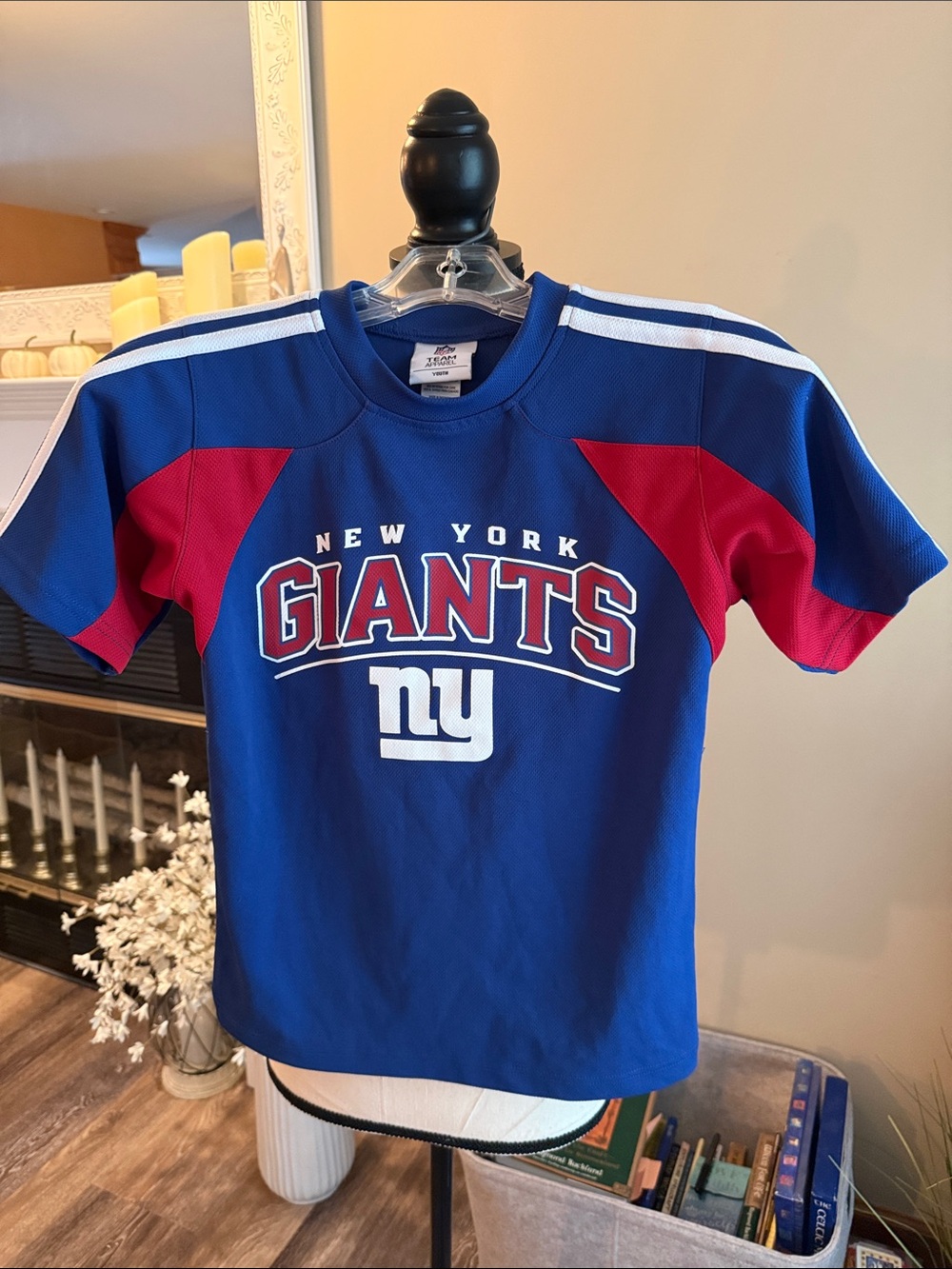 NFL New York Giants Blue & Red Kids Jersey Tee